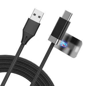 Magtame USB A to USB C Cable 3.3FT, Braided StayCable Built-in Magnetic Holder for Nightstand, Desk&Car, USB Type C Data Cord with 2 Adhesive Metal Plates for iPhone 17,16