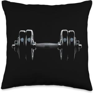 Dumbbell 3D Throw Pillow, Size: 16x16