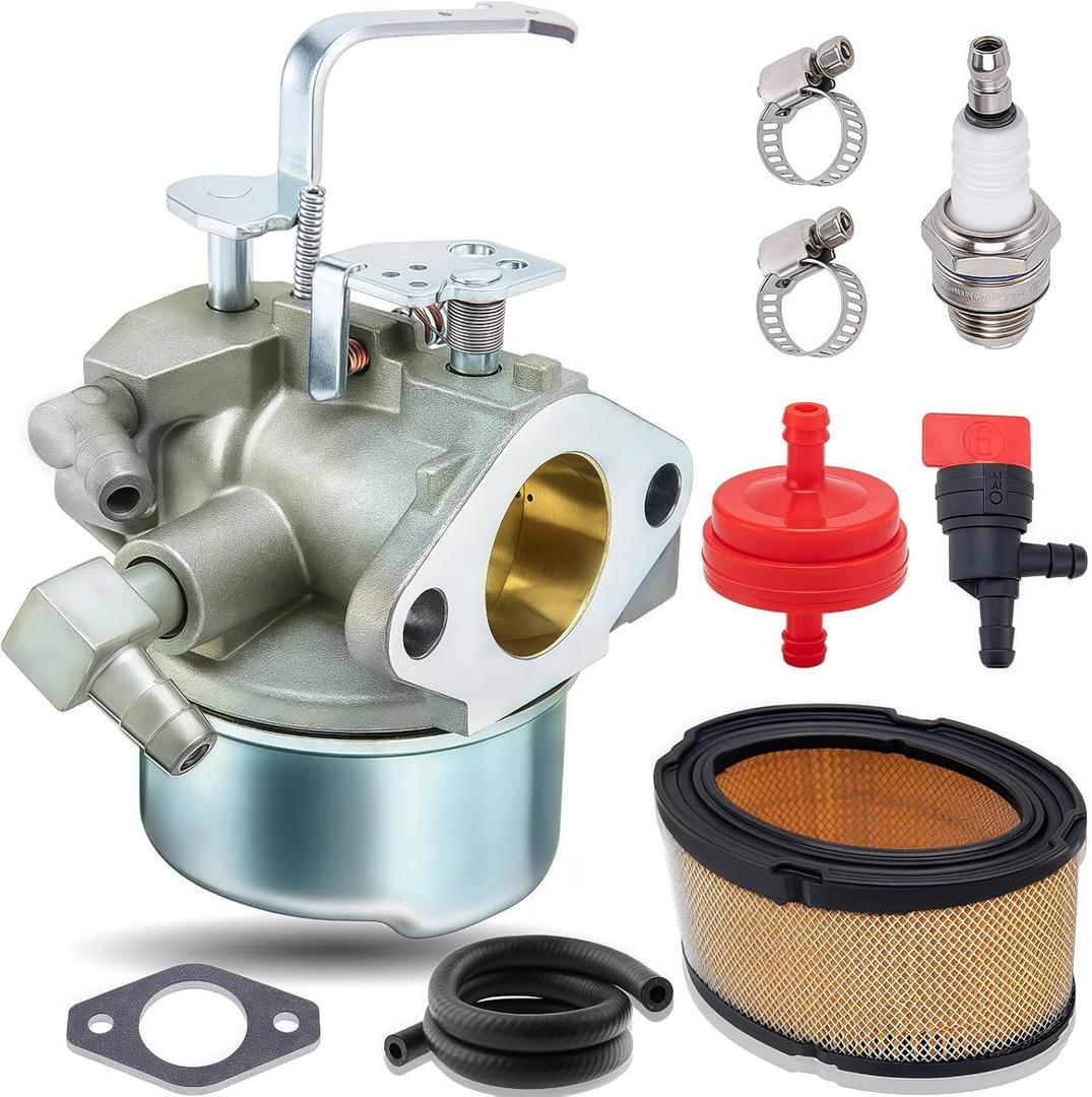 640152 Carburetor for Tecumseh 640152A 640023 640051 640140 640260B HM80 HM90 HM100 8-10 HP Engine Snow Blower Mower 5000w Generator with 33268 Air Filter Spark Plug kit