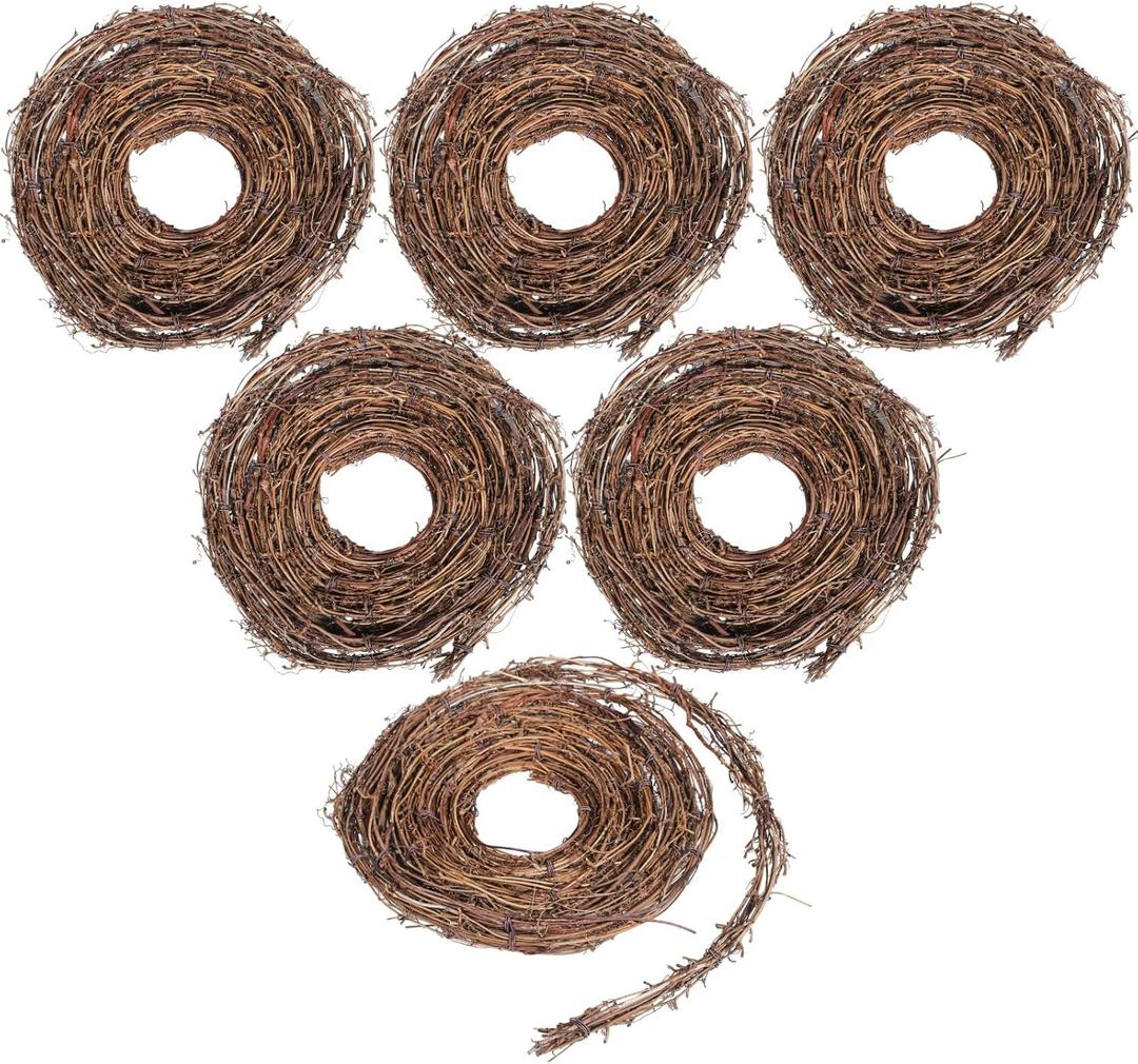 6 PCS Grapevine Garland - DIY Crafts Natural Grapevine Twig Vines, 15 Feet Vines Garland Wreaths for Wedding House Holiday Door Vase Wall Decor