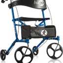Hugo Mobility Sidekick Foldable Rollator Walker with Seat, Blueberry
