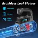 Leaf Blower Cordless with Battery and Charger: 2 Batteries 20V 4.0Ah Brushless Motor, Handheld Electric Leaf Blowers, Battery Powered Blowers for Lawn Care, Yard Leaves Cleaning, (Grey)