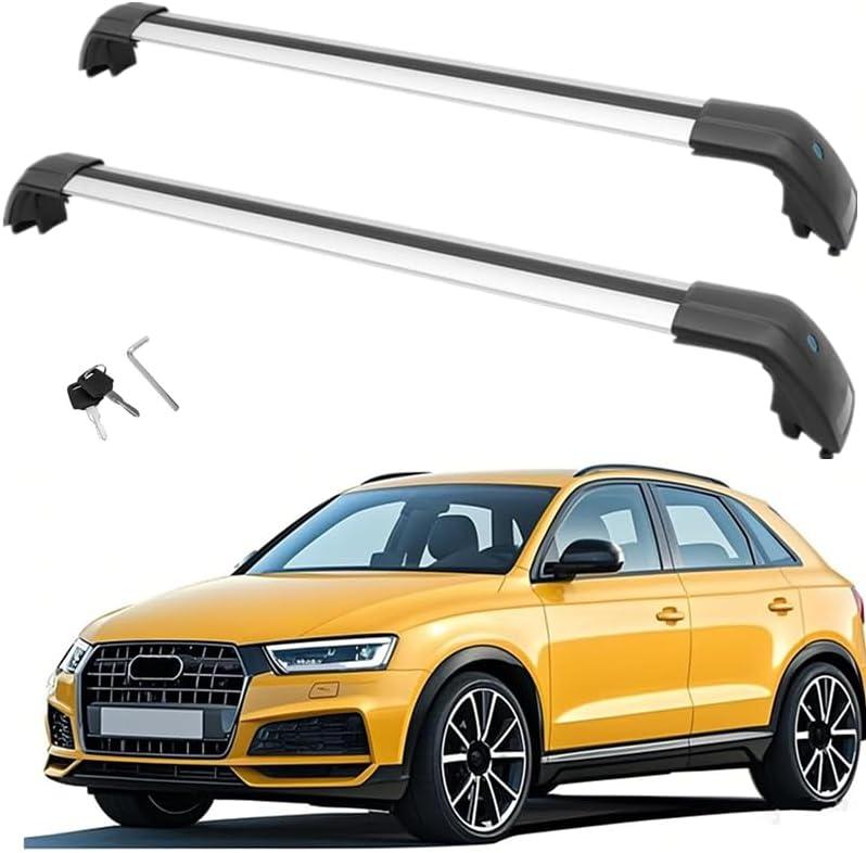 MotorFansClub Roof Racks Cross Bars Fit for Audi Q3 2013 2014 2015 2016 2017 Cross Bars Luggage Cargo Rack Aluminum