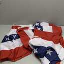 3 Pack USA Pleated Fan Flag, 2 X 4 FT American Flag Bunting with Brass Grommets and Zip Ties, Memorial Day Independence Day Patriotic Half Fan Banner Flag Decoration 4th of July Decorations Outdoor