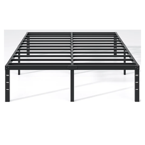 Metal Bed Frame,Full Size Bed Frame with Storage Space,Heavy Duty Sturdy Mattress Foundation,Easy Assembly,No Box Spring Needed, Black,14 Inch,Full