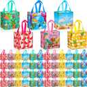 Chapou 120 Pcs Summer Gift Bags Hawaii Aloha Pool Party Favor Fruit Treat Tropical Beach Pineapple Watermelon Non Woven Bags with Handles for Party Supplies