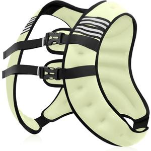 NATURELUX Weighted Vest with Reflective Stripe and Adjustable Buckle Straps, Pale Green, 20 lbs