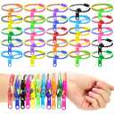 50 PCS Friendship Fidget Zipper Bracelet, Neon Colors Sensory Bracelet Bulk Set, Party Toys for Birthday, Goodie Bags, Small Prizes