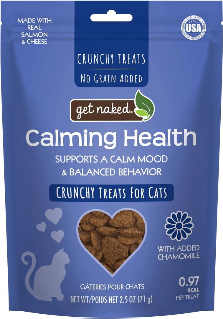 Get Naked Cat Calming Treats Salmon & Cheese Flavor, Crunchy, Calming Health, 6-oz Bag (EXP 08/27/27)