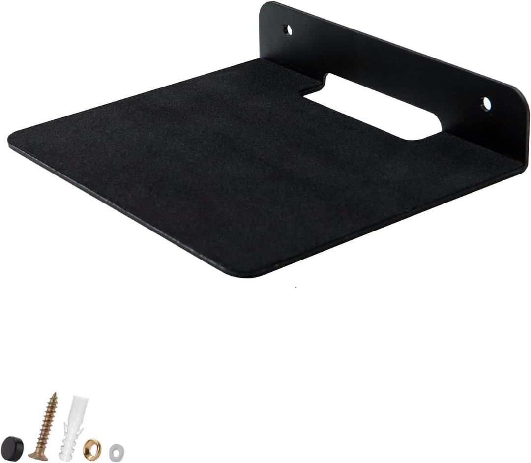 TRINENOX Floating Wall Shelf, 6" Wall Metal Speaker Mount Shelves for Bluetooth Speaker, Webcam, Cell Phones, Mesh Router, Award Toy Display Shelf Speaker Shelf (1 Pack)