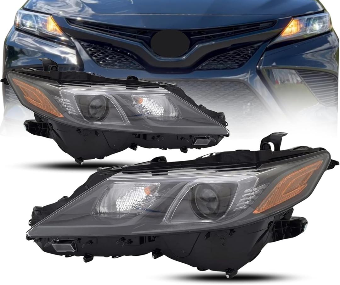 Replacement For Toyota Camry Headlight Assembly 2018-2024 TRD, 2020-2024 XSE, 2021-2024 SE North America Built with LED Bulb Right & Left Side DOT/SAE, TO2503299, TO2502299