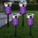 4 Pack Upgraded Solar Bug Zapper Outdoor Waterproof Mosquito Repellent Outdoor Patio Mosquito Trap & Killer for Moths, Gnats, Flies, Small Flying Insect, Solar Powered Fly Zapper for Backyard, Garden