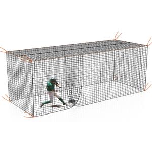 8x8x20 /10x10x35/12x12x55ft Heavy Duty Enclosed Batting Cage Net With Door, Only Net, No Poles and Frame, Professional Softball Baseball Nets for Batting and Pitching, Batting Cages for Backyard