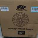 MIKKUPPA 16 Inch Hubcaps, 4 Wheel Covers for Steel Wheels, Silver Black