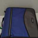 Amazon Basics Durable 3 Ring Zipper Binder with Multiple Pockets and Shoulder Strap, O-Ring Closure, Large Capacity, 4 inches, Blue