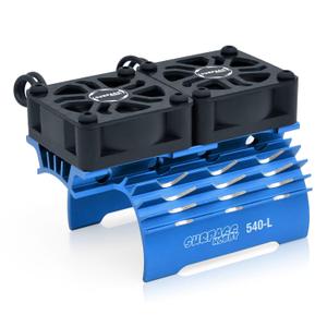 30mm RC Motor Cooling Fan and Motor Dual Fans with Heatsink Compatible with RC 1/8 1/10 Scale Car 3650 3660 3670 Motor (Blue)