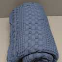 PHF 100% Cotton Waffle Weave Throw Blanket, Soft Lightweight Breathable Cozy Summer Throws for Couch Bed Sofa, Luxury Aesthetic Woven Blanket for Home Decor & Office, 50"x60", Captain's Blue