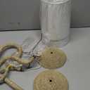 Natural Rattan Wall Sconce Set of 2, with Boho Woven Wicker and Creamy-White Fabric Shade for Vanity Stairway Fireplace Living Room Bedside Passway Hallway