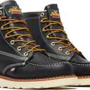 Thorogood American Heritage 6 Moc Toe Work Boots for Men - Soft Toe, Premium Full-Grain Leather with Slip-Resistant Wedge Outsole and Comfort Insole; EH Rated (10, Black)