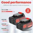20v Lithium Battery Replacement for Black and Decker 6.0Ah Battery 2Pack with 1 Charger Combo Compatible with LBXR20 LBXR20B LBXR20-OPE LBXR2020 LBXR20 LB20 LBX20 LB2X4020 Cordless Power Tool