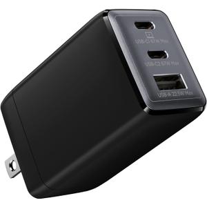 wegear USB C Charger, 67W 3-Port GaN Fast Compact Foldable for MacBook Pro/Air, Pixelbook, iPad Pro, iPhone 16/15/Pro, Galaxy S25/S24, Note20, Pixel, Apple Watch