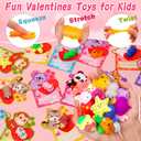 28 Pack Valentines Day Gifts for Kids Classroom Valentines Day Cards with Kawaii Mochi Squishies Fidget Toys for Kids School Valentines for Kids Class Exchange Greeting Cards Party Favors Boys Girls