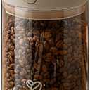 Coffee Bean Storage Container with One-way Valve Airtight Lid Date Tracker for Coffee and More Food Fresh and Storage, Clear Borosilicate Glass Coffee Canister (13 OZ)