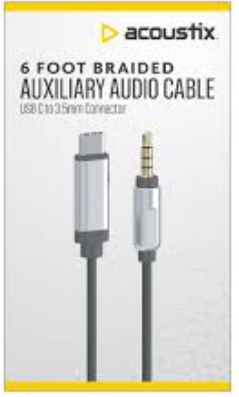 acoustix 6ft Braided Auxiliary Audio Cable acoustix 6ft Braided Auxiliary Audio Cable