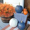 16 Bundles Artificial Fall Flowers for Outdoors Fake Plants UV Resistant Plastic Plants Shrubs Bushes for Home Fall Front Door Porch Garden Autumn Decor (Fall Red)