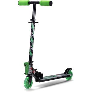 Minecraft 2 Wheel Kick Scooter with Light Up Wheels Foldable, Non-Slip Deck, Comfortable & Smooth Ride