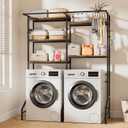Homde Over The Washer and Dryer Storage Shelf, 5-Tier Heavy Duty Laundry Room Organizer Standing Shelf with Hanger Rod & Anti-Tip, Space Saving Rust Proof Shelving for Bathroom, Balcony, 57.4 inches L x 22.4 inches D x 72.8 inches H