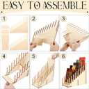Chunful 2 Pcs Greeting Card Display Stand 10 Slot Wooden Sticker Display Stand Tabletop Postcard Greeting Card Holder Postcard Rack for Brochure Sticker Photo Table Retail Counter Desk, Natural Color