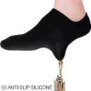 wernies No Show Socks Women Low Socks Non Slip Flat Boat Line 4/8 Pairs (Black, L)
