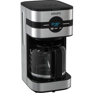 KRUPS Newer Model Drip Coffee Maker, 10-Cup Digital, Black & Stainless Steel