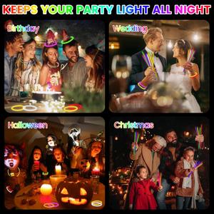 Genuvi 85 Pack Glow Sticks Bulk Party Favors 8" Glow in the Dark Party Supplies Neon Party Decorations for Adults Kids Light Up Glow Bracelets Necklaces Birthday Wedding Halloween Christmas Easter