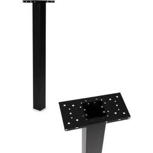 Ilyapa Black Metal Mailbox Post for Outside, 43x4x4 inch Metal Post Sleeve with Two Universal Mailbox Mounting Bracket for Curbside Residential Mail Box, Heavy Duty