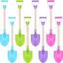 Honoson 8 Pcs Kids Beach Shovels 22" Long Snow Shovel Sand Spades Toys Plastic Scoop with Wooden Handle for Digging Shoveling Snow Sandbox Outdoor Yard Backyard Garden Activities(Macaron Colors)