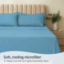 LuxClub 6 PC Full Size Sheet Set Sheets Deep Pockets 18" Eco Friendly Wrinkle Free Cooling Sheets Machine Washable Hotel Bedding Silky Soft - Light Blue Full