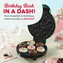 Dash Express Mini Donut Maker - Homemade Dessert Maker - Features Double-Sided, Non-Stick Surface & Space-Saving Design - Makes 7 - Aqua