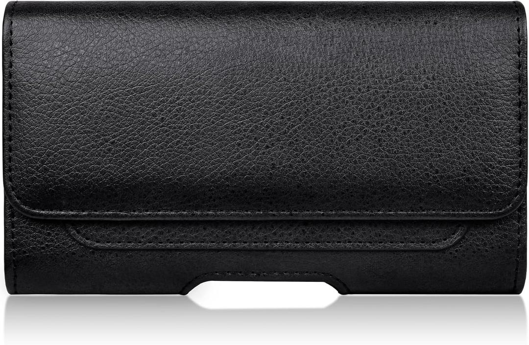 Holster Compatible with iPhone SE 2020/2022 7 8 Leather Cell Phone Belt Holder Pouch with Clip, Black