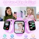 4G Kids Smart Watch GPS Tracker, Smartwatch for Kid with Video Calling, Voice Chat, Class Mode, SOS , Pedometer, Alarm, SIM Card HD Touch Screen Phone Watch Gift for 4-12 Girls Boys (Light Purple)