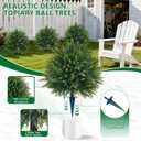 Artificial Cedar Topiary Trees with Ground Spike, 4 Pieces Fake Pine Shrubs Bushes, UV Resistant Faux Evergreen Cypress Tree Plants for Indoor Outdoor Planters Front Porch