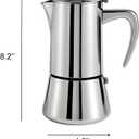 Stainless Steel Stovetop Espresso Maker Italian Moka Pot, Induction Compatible Espresso Coffee Maker with Safety Valve (6 Cups)