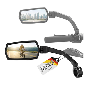 WITTKOP Bike mirror | Large HD field of vision | 360° rotatable & foldable | Mounting above & below | Break-proof & durable | ebike accessories, bike mirror handlebar mount, bicycle mirrors