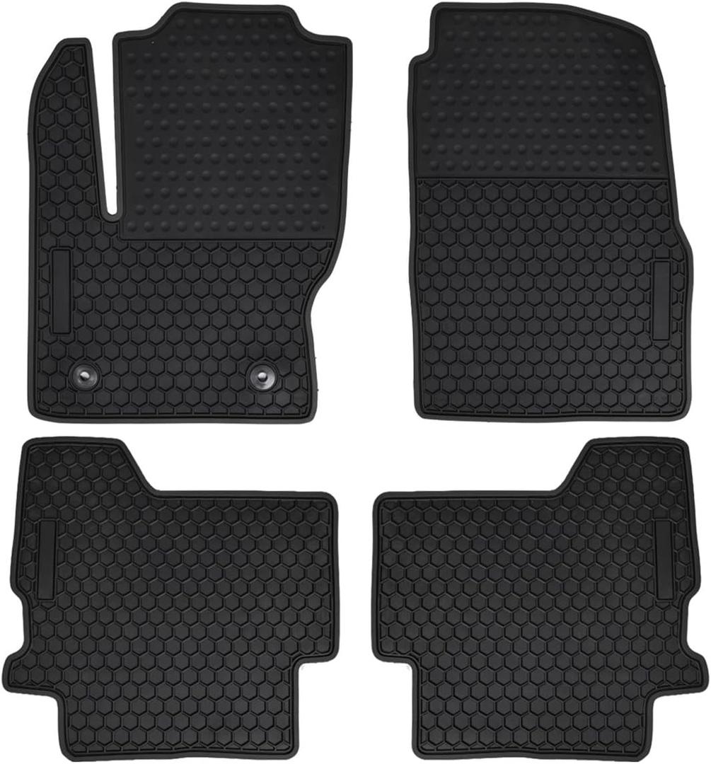 Car Floor Mats Custom Fit for 2013-2019 Ford Escape / 2013-2018 Ford C-Max Odorless Washable Heavy Duty Rubber (All Weather) Floor Liners Black