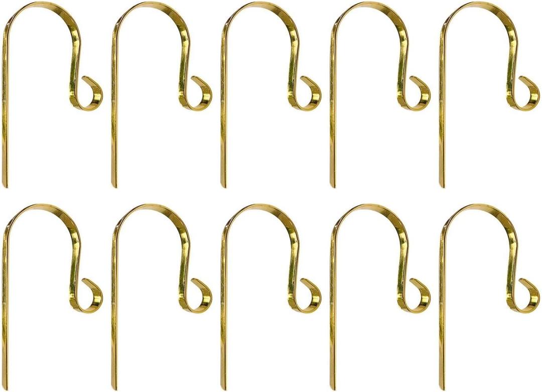 4x Christmas Stocking Holders Stocking Hangers Lightweight Stocking Hooks Metal Hooks for Mantel Home Christmas Party Office, Gold (Gold)