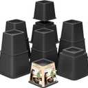 Bed Furniture Riser 3, 5 or 8 inches, Versatile Bed and Furniture Riser - Heavy Duty, Stackable, Supports 550 lbs Each Riser - Set of 12, Black