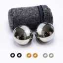 2.1-inch Stainless Steel Chiming Baoding Balls Chinese Health Balls for Hand Therapy, Exercise & Stress Relief (Without Bell Sound)