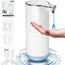 Automatic Liquid Soap Dispenser, Wall Mount Touchless Rechargeable Hand Soap Dispenser, 11.8oz and 4 Gear Adjustable for Bathroom Kitchen Office
