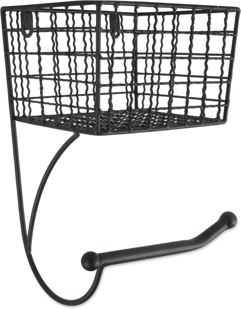 DII Rustic Farmhouse Bathroom Dcor, Metal Storage, Toilet Paper Holder, Black